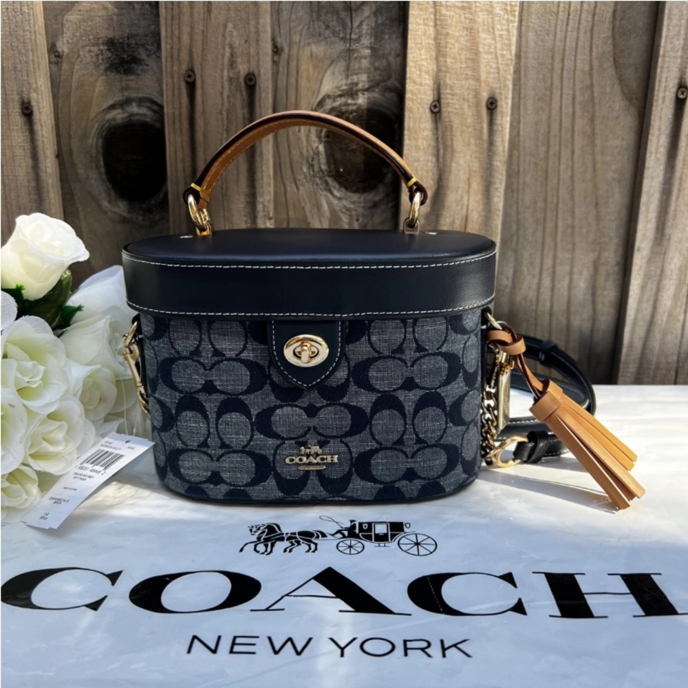 Denim coach saddle bag